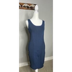 Vintage Bebe Bodycon Dress Razor Back Midi‎ Dress Size Large  Y2K